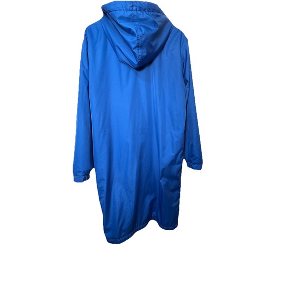 Speedo Team Jacket Parka Coat Small Royal Blue Long Hood Lined Pool Water Swim - Picture 2 of 7